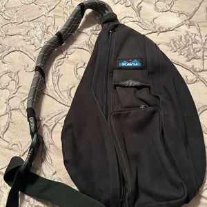 Black crossbody small backpack